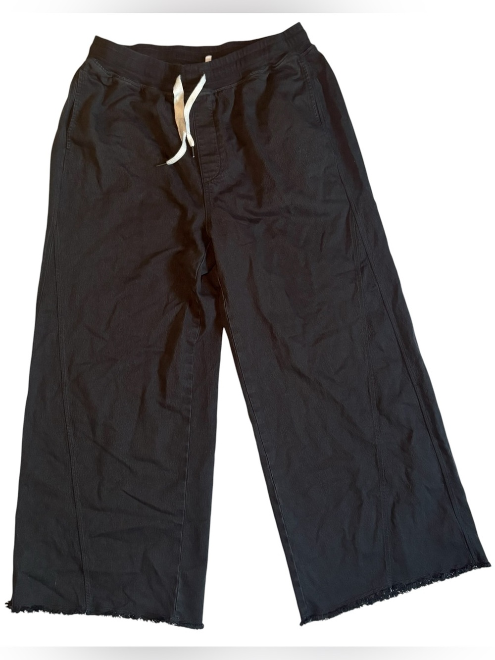 aerie Wide-Leg Drawstring Pants Size XL Black